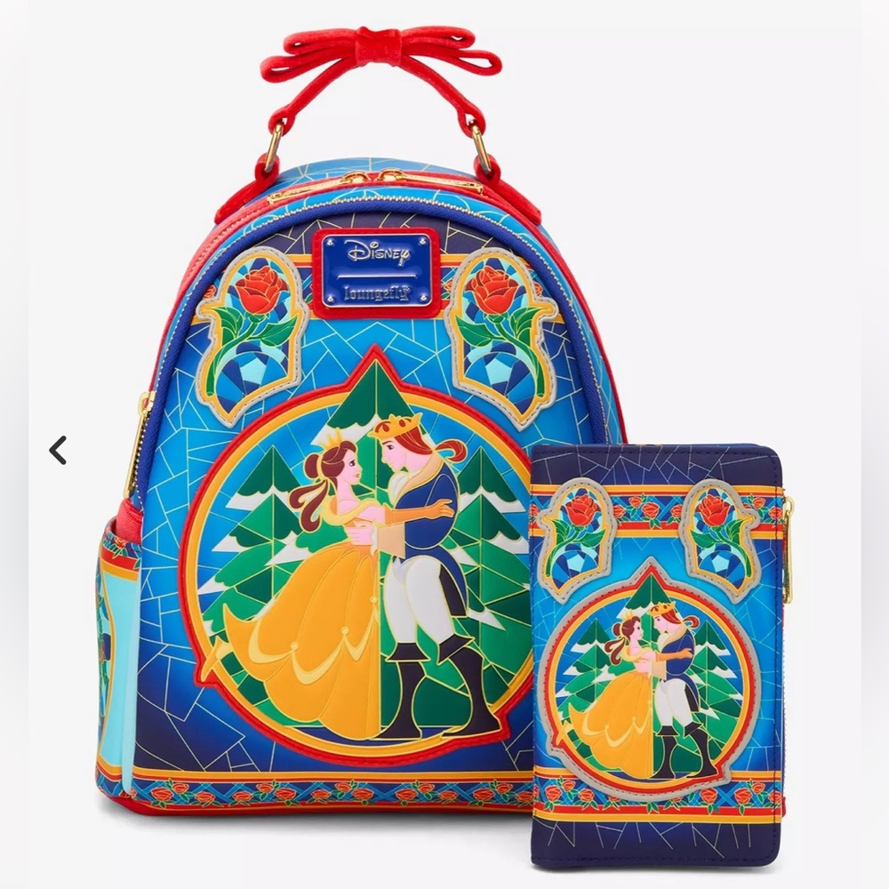 Loungefly Disney Beauty and the Beast Stained Glass Mini
Backpack & Wallet